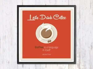 Lets Drink Coffee - תמונת רטרו, להדפסה עצמית – תמונה 2