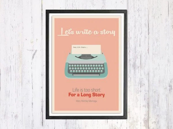 Lets Write a Story - תמונת רטרו, להדפסה עצמית