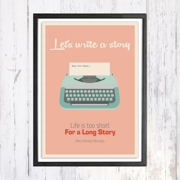 Lets Write a Story - תמונת רטרו, להדפסה עצמית