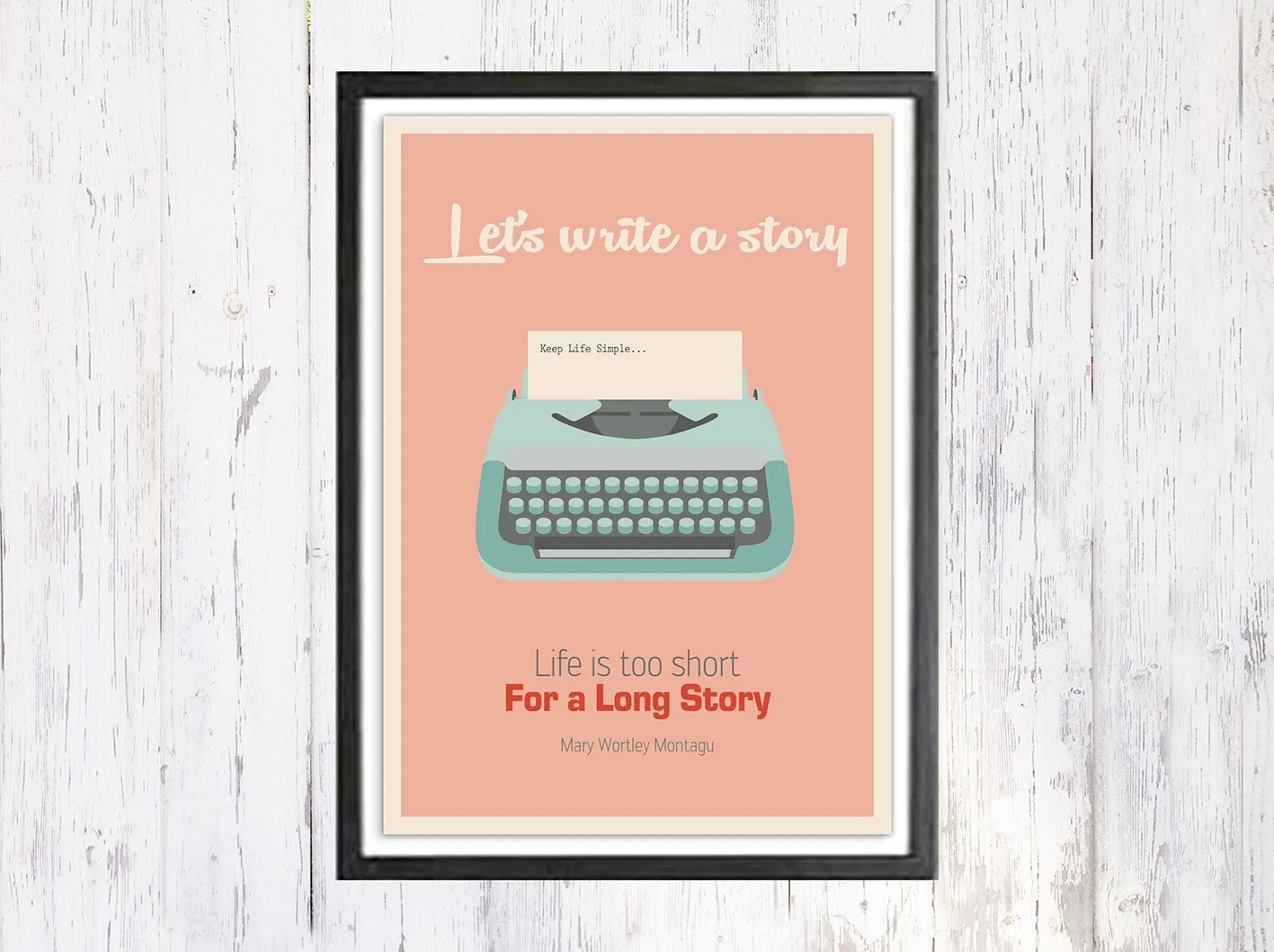 Lets Write a Story - תמונת רטרו, להדפסה עצמית