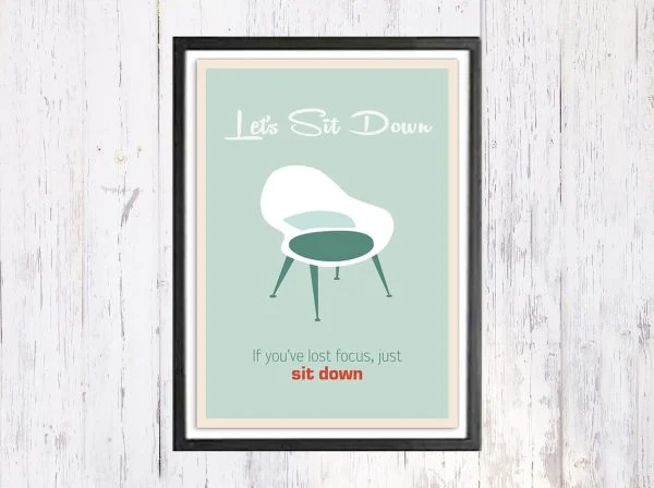 Lets Sit Down - תמונת רטרו, להדפסה עצמית