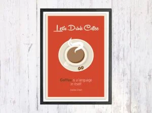 Lets Drink Coffee - תמונת רטרו, להדפסה עצמית – תמונה 1