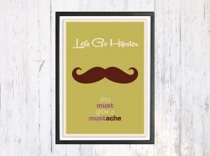 Lets Go Hipster - תמונת רטרו, להדפסה עצמית – תמונה 1