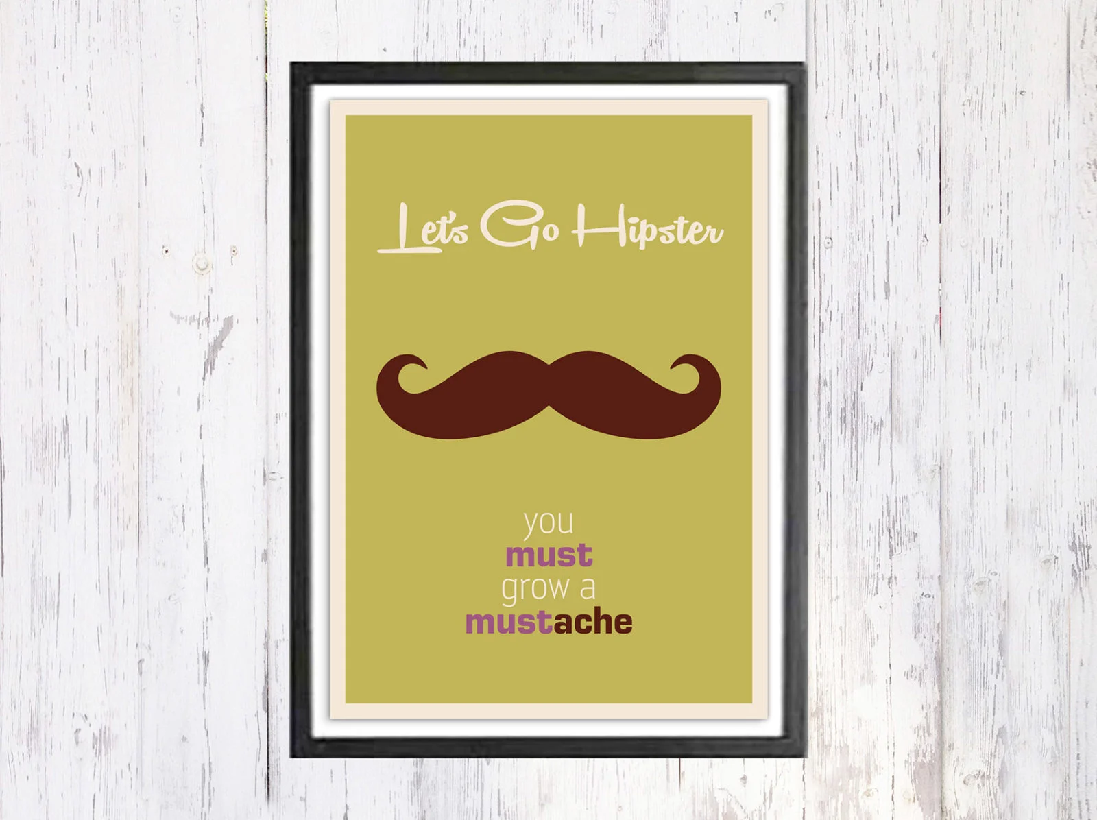 Lets Go Hipster - תמונת רטרו, להדפסה עצמית