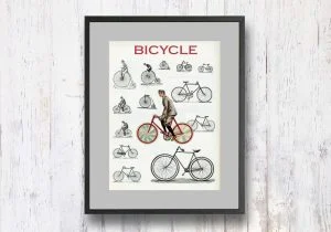 תמונת וינטאג׳ - Bicycle, אופניים, סדרת רטרו, הום סטיילינג, תמונה לבית, הדפס איכותי על נייר, רעיון למתנה – תמונה 1