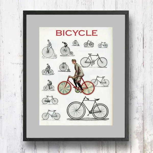 תמונת וינטאג׳ - Bicycle, אופניים, סדרת רטרו, הום סטיילינג, תמונה לבית, הדפס איכותי על נייר, רעיון למתנה