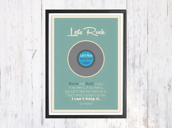 Lets Rock - תמונת רטרו, להדפסה עצמית