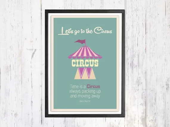 Lets Go To The Circus - תמונת רטרו, להדפסה עצמית