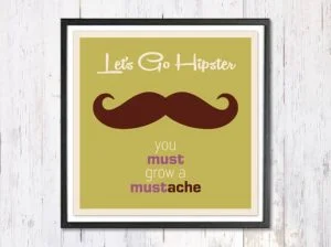 Lets Go Hipster - תמונת רטרו, להדפסה עצמית – תמונה 2