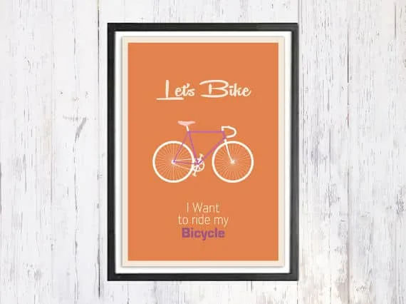 Lets Bike - תמונת רטרו, להדפסה עצמית