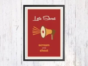 Lets Shout - תמונת רטרו, להדפסה עצמית – תמונה 1