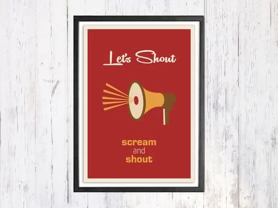 Lets Shout - תמונת רטרו, להדפסה עצמית