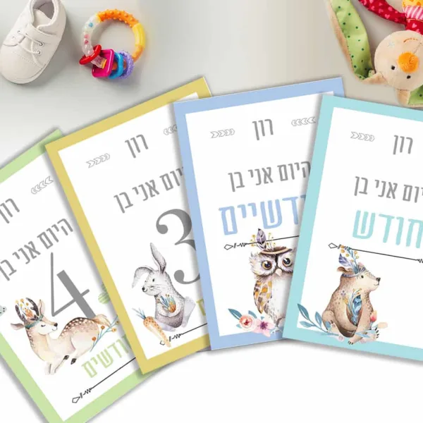 גלויות חודשים לתיעוד השנה הראשונה של התינוק