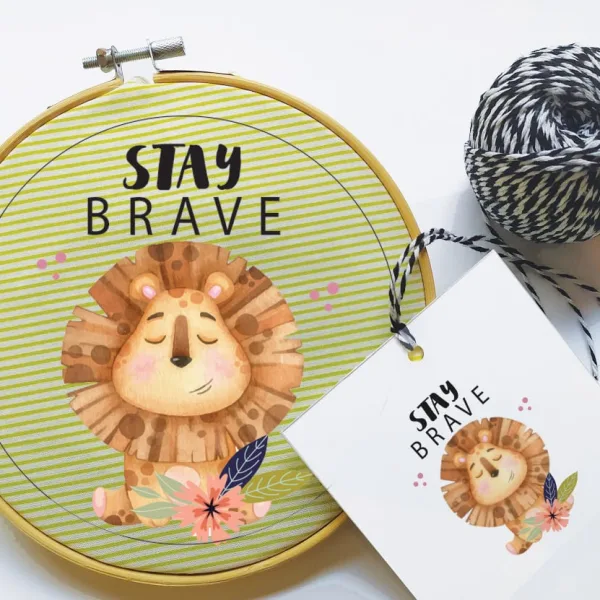 חישוק בד לחדר הילדים. דגם Be Brave