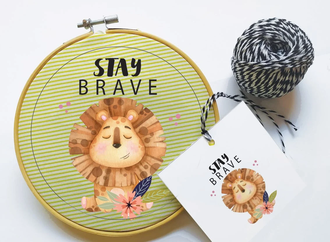 חישוק בד לחדר הילדים. דגם Be Brave