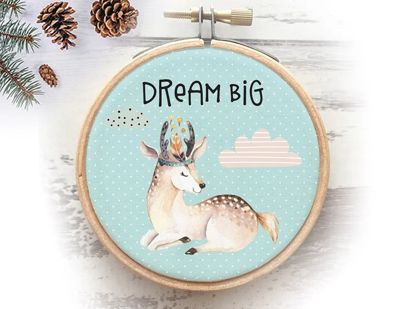חישוק בד לחדר הילדים DREAM BIG