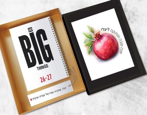 מארז מתנה מיוחד לשנה חדשה עם איור רימונים