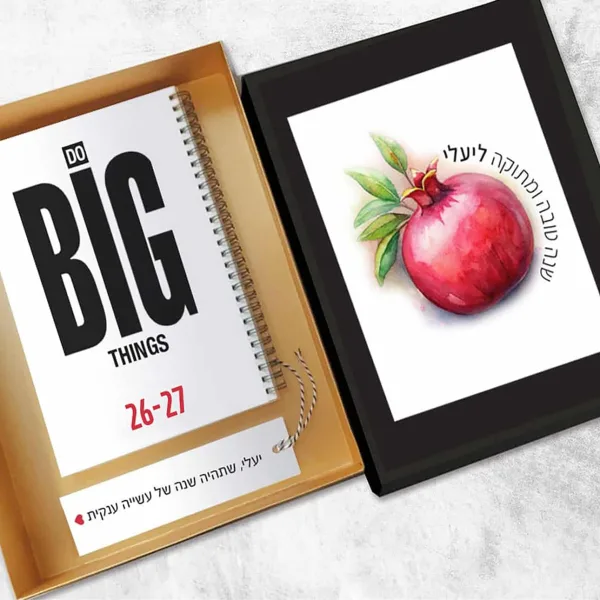 מארז מתנה מיוחד לשנה חדשה עם איור רימונים