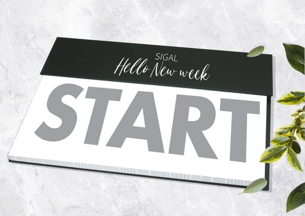 לוח תכנון שבועי אישי עם שם להתחלות חדשות - "START"