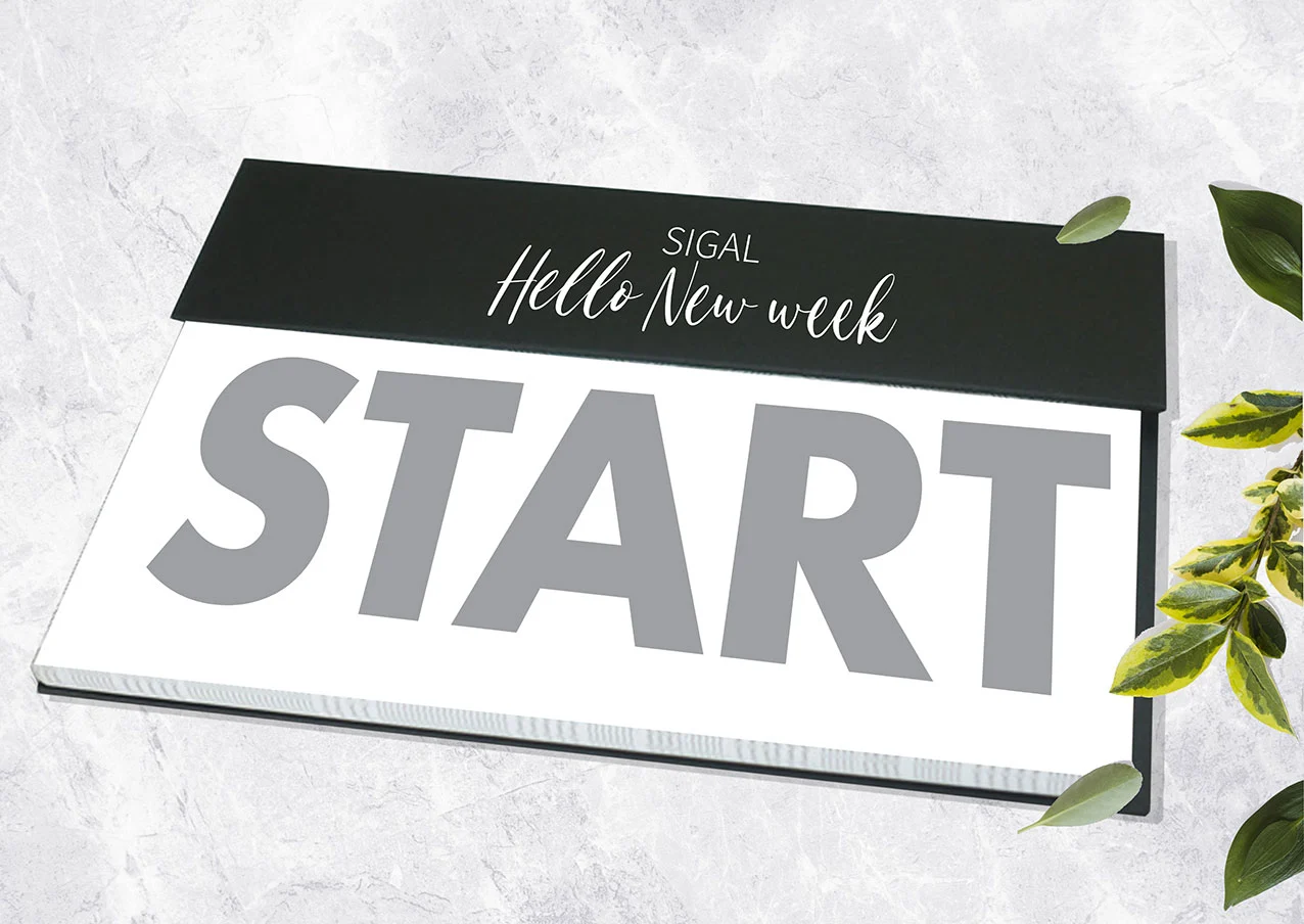 לוח תכנון שבועי אישי עם שם להתחלות חדשות - "START"