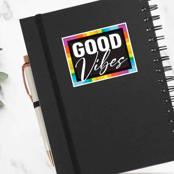 מחברת אישית Good Vibes בצבע שחור