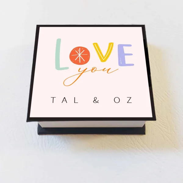 קוביית ממו ממותגת ליום האהבה - LOVE YOU