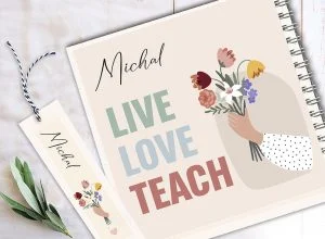 יומן שבועי אישי עם שם ומשפט השראה LIVE . LOVE . TEACH – תמונה 6