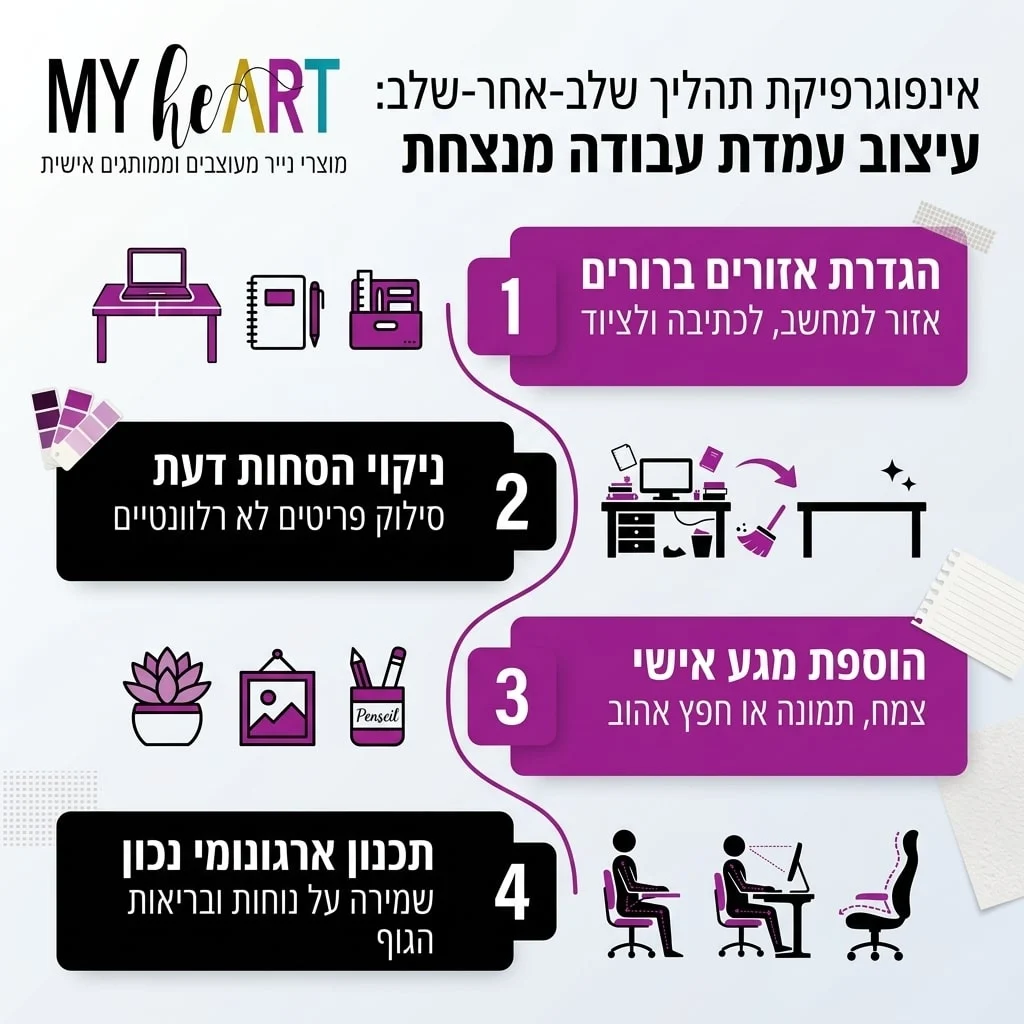 מה השולחן שלך אומר עליך? עיצוב עמדת עבודה שמזניקה פרודוקטיביות 5 אינפוגרפיקה
